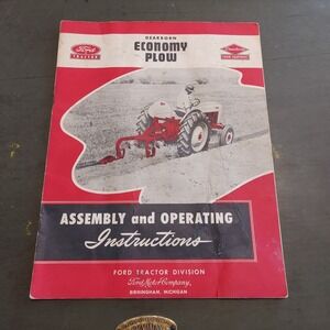 Vintage 1953 Ford Dearborn Economy Plow Assembly Operating Instructions Manual